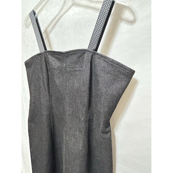 BCBG Maxazria Jean L Black Denim Spaghetti Polka Dot‎ Strap Dress - No Size Tag - Picture 8 of 11